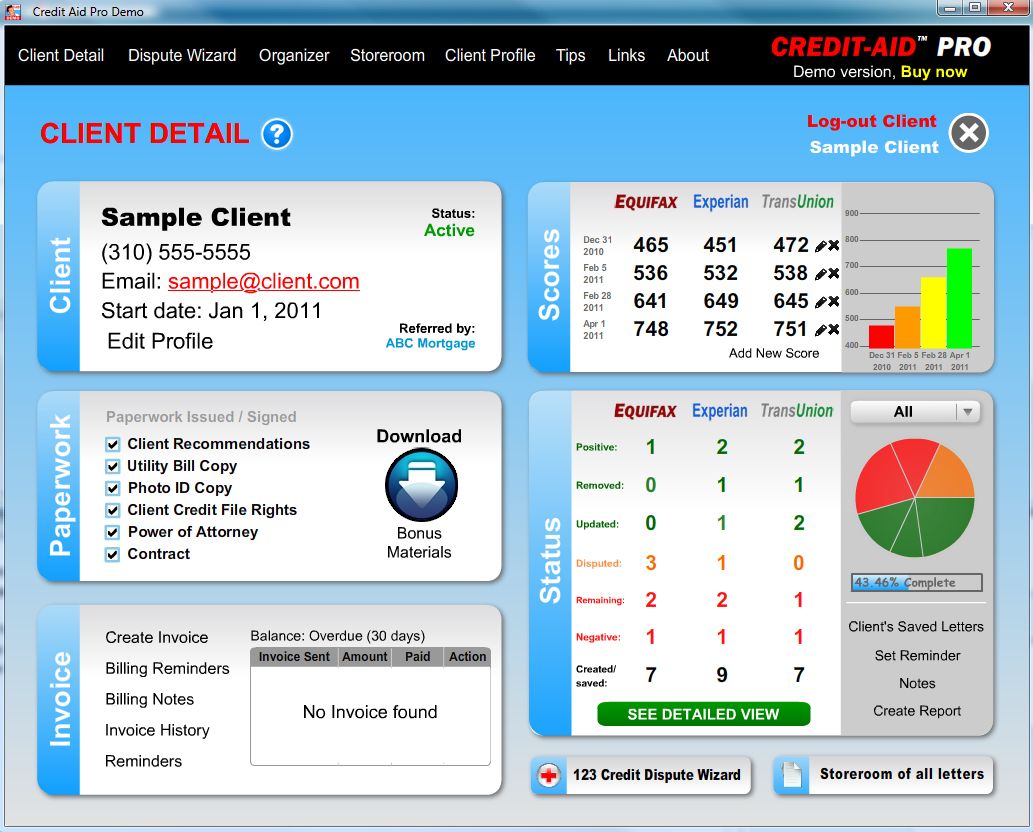 Click to view Credit-Aid Pro Business Suite 8.1.6 screenshot